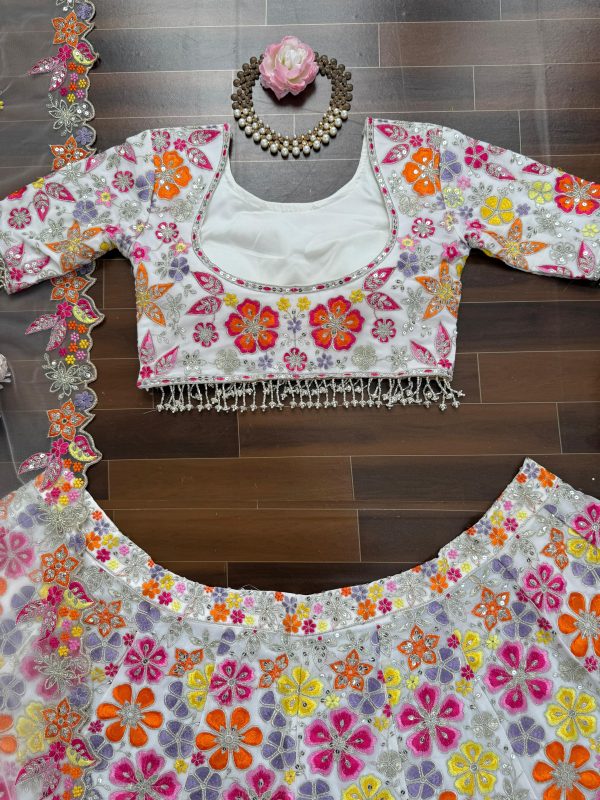 QRC 383 TRENDING FANCY GEORGETTE LEHENGA CHOLI