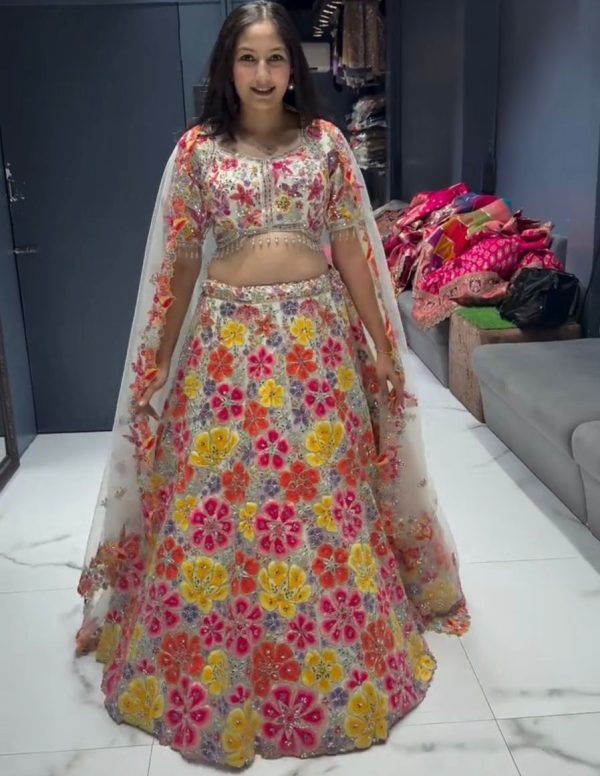 QRC 383 TRENDING FANCY GEORGETTE LEHENGA CHOLI