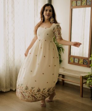 VF 221 FANCY ANARKALI GOWN WITH ELEGANT DUPATTA